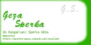 geza sperka business card
